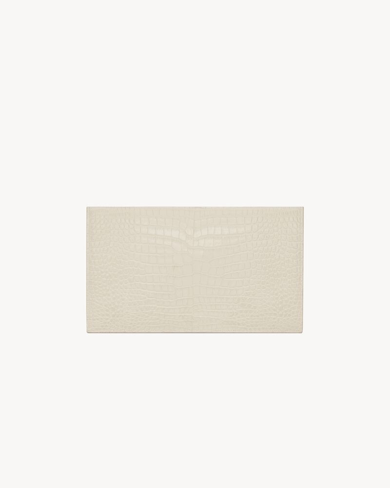 Pochette Uptown de piel repujada de cocodrilo brillante