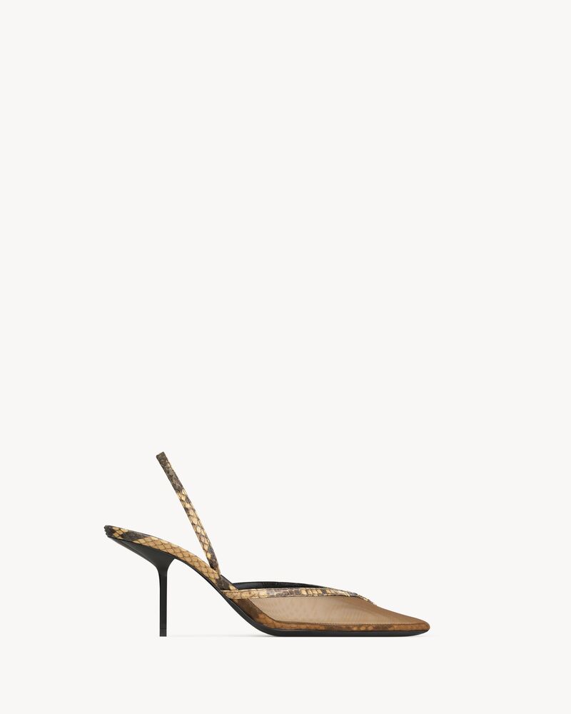 FOLIE slingback pumps in mesh and python