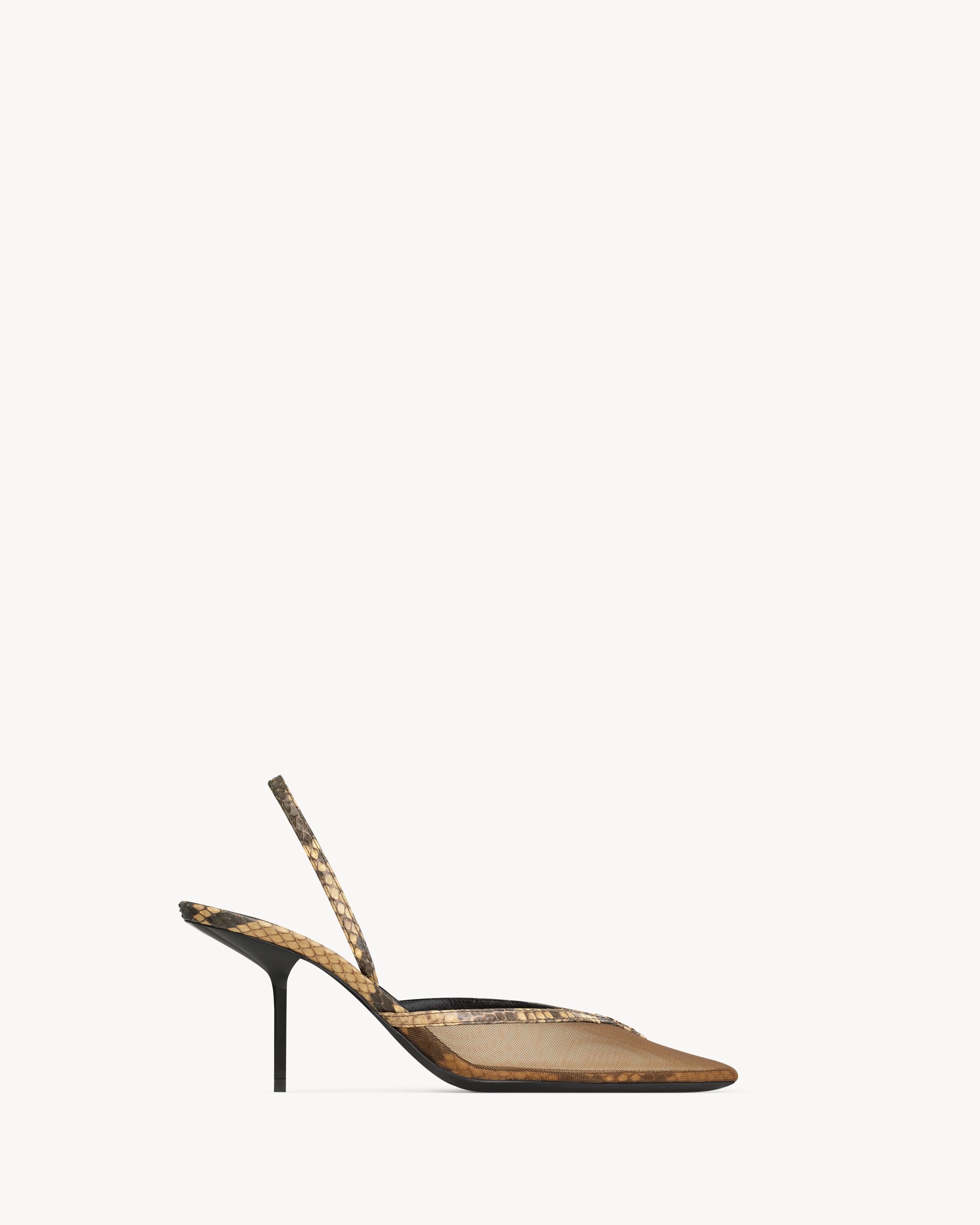 FOLIE slingback pumps in mesh and python