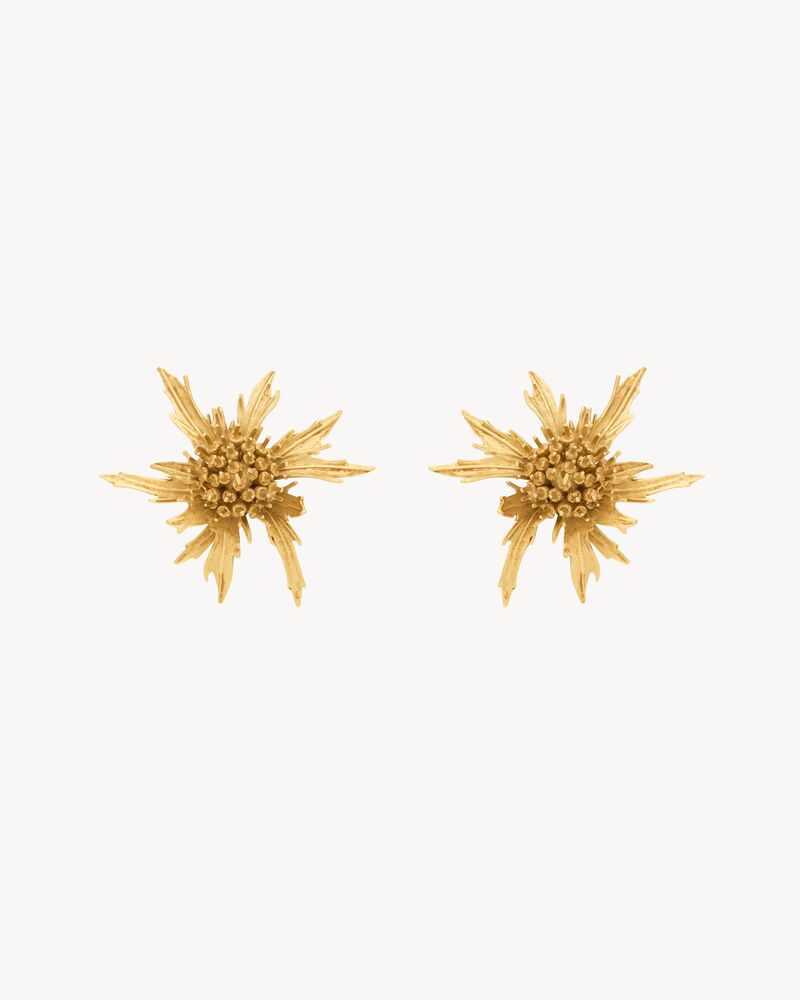 Pendientes en forma de cardo de metal