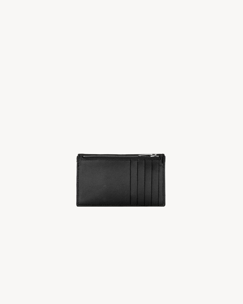 CASSANDRE MATELASSÉ FRAGMENTS FLAP CARD CASE IN GRAIN DE POUDRE LEATHER