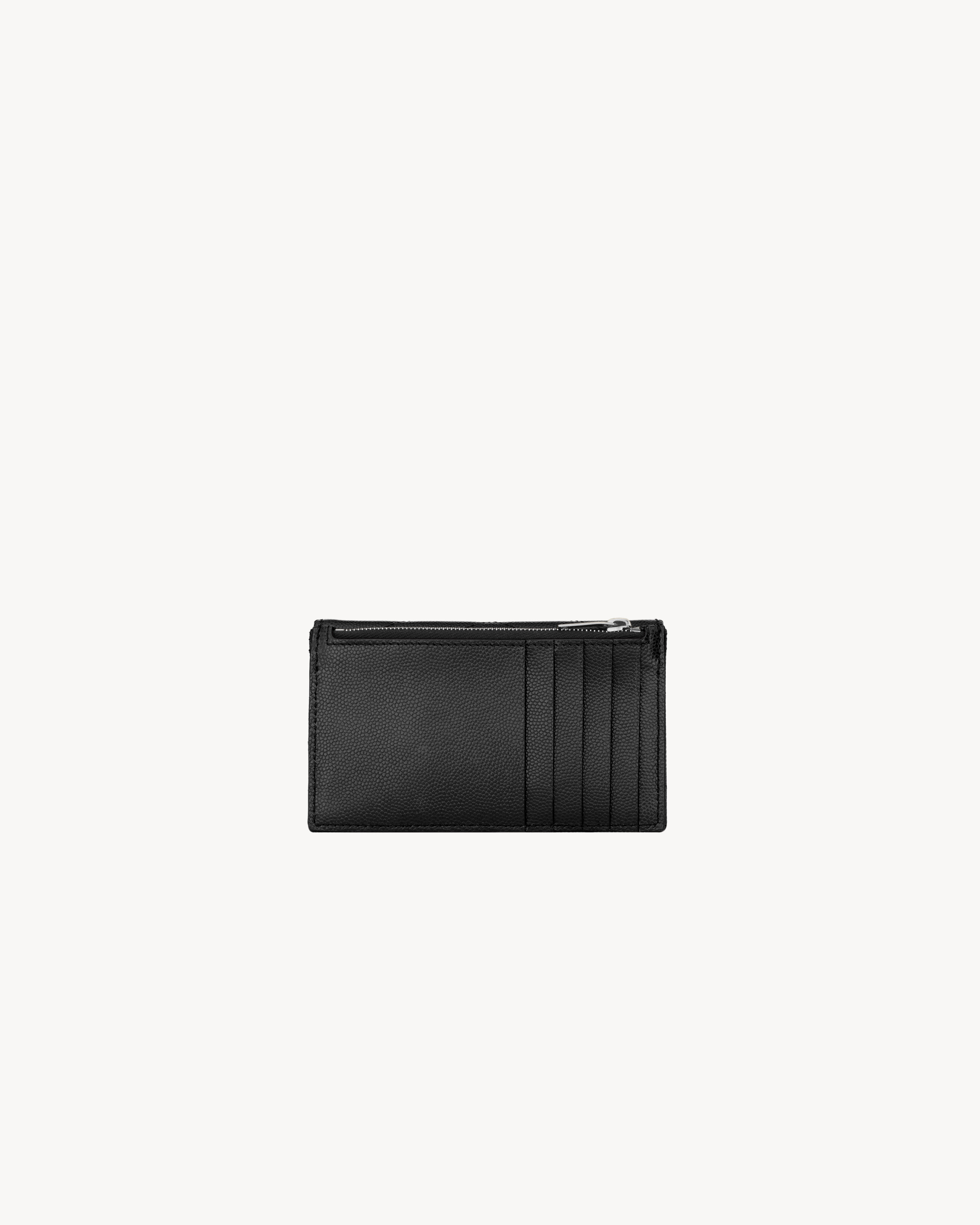 CASSANDRE MATELASSÉ FRAGMENTS FLAP CARD CASE IN GRAIN DE POUDRE LEATHER