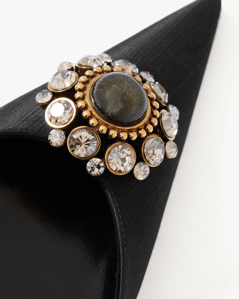 COSMO mules in satin and crystals