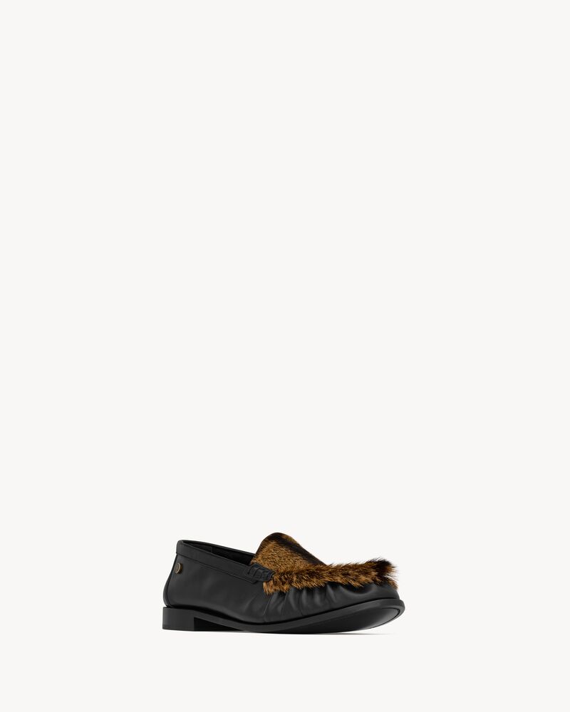 LE LOAFER柔軟滑面皮革及馬毛樂福鞋