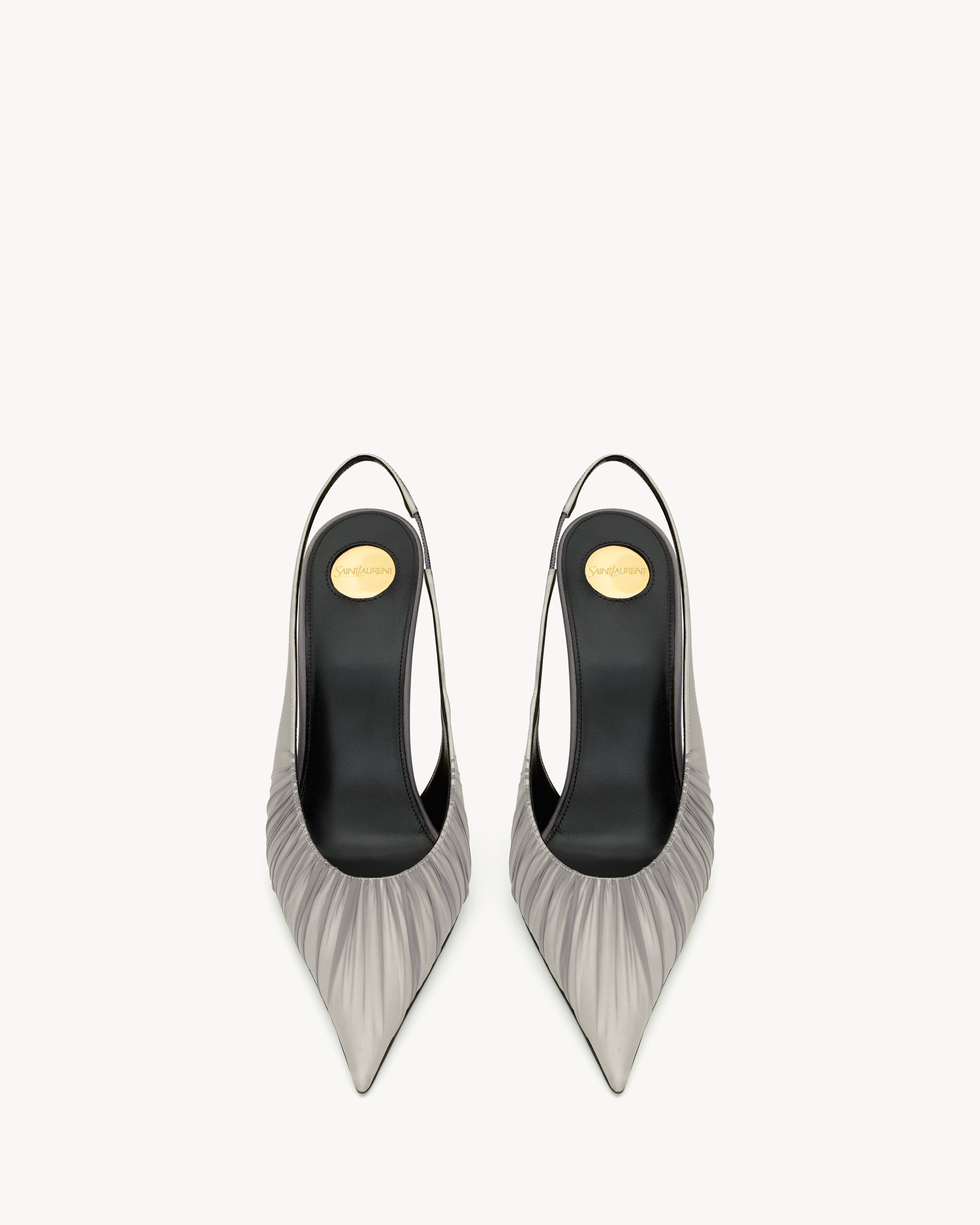 37 slingback pumps in draped nylon