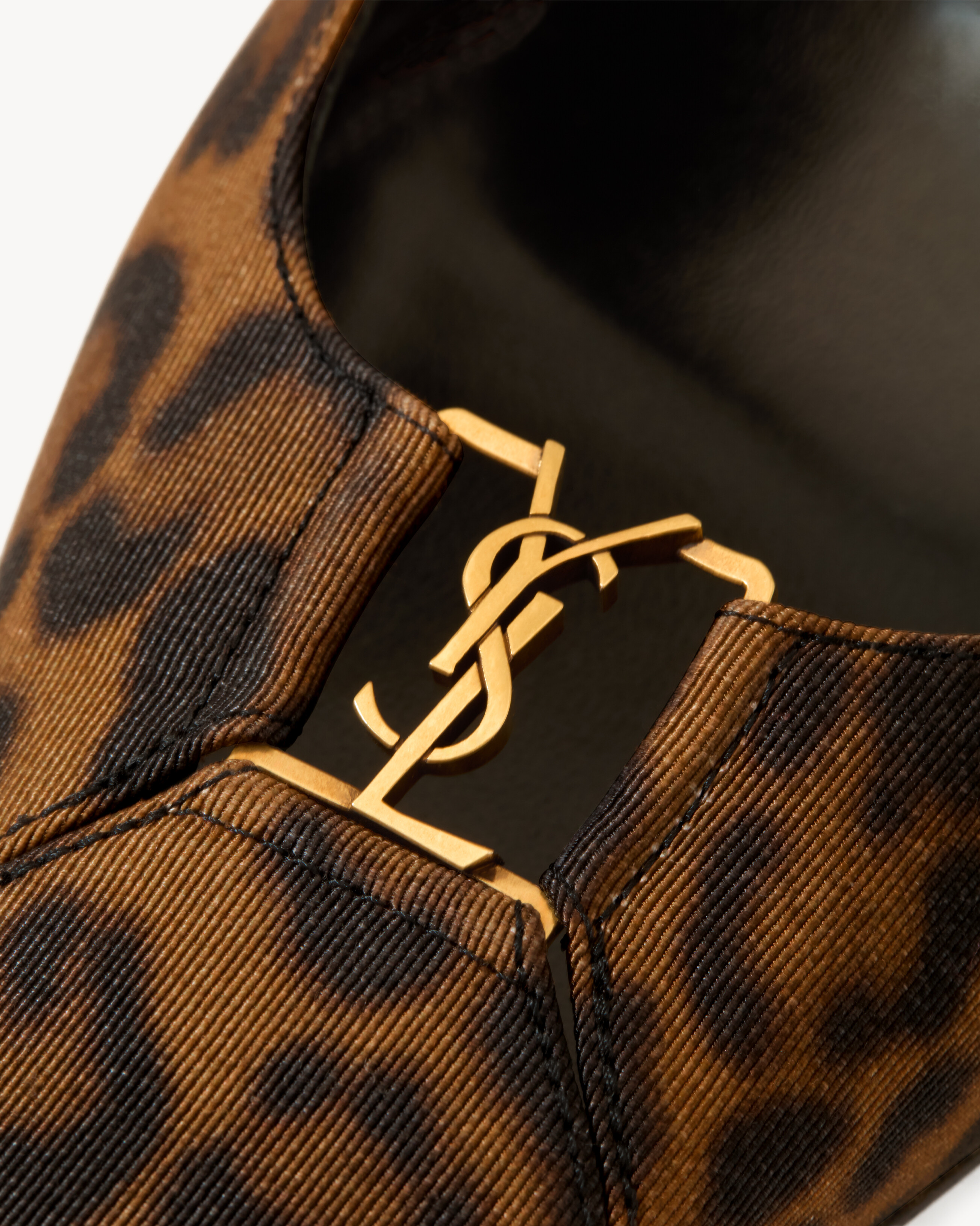 BABYLONE BRETEUIL slingback pumps in leopard grosgrain