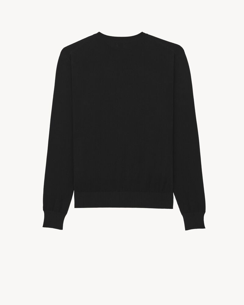 crewneck sweater in seedstitch cotton