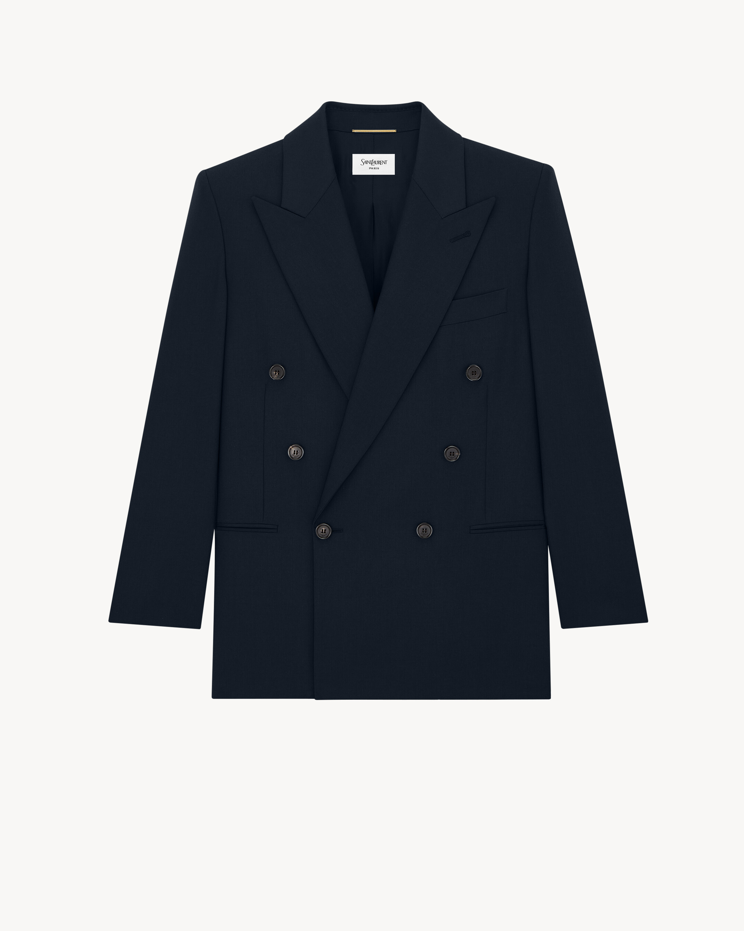 double-breasted short jacket in wool gabardine