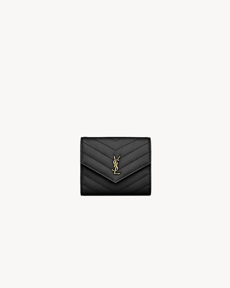 わ*こ様 SAINT LAURENT PARIS /サンローランパリ　折りたたみ CASSANDRE MATELASSÉ compact tri fold wallet in grain de poudre
