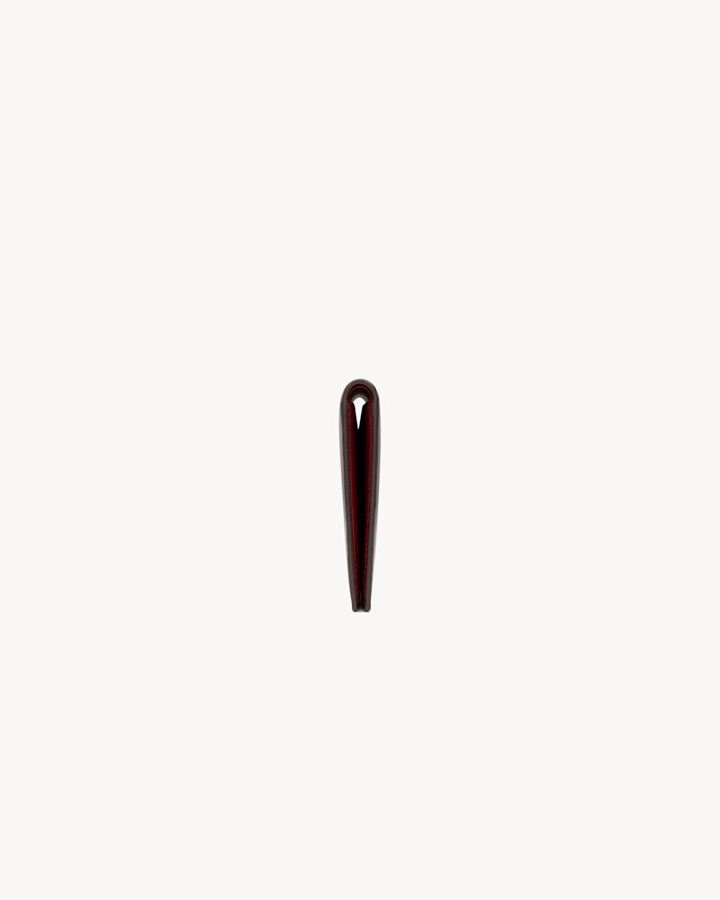 SAINT LAURENT PARIS双色光滑牛皮革配零钱袋横款钱包