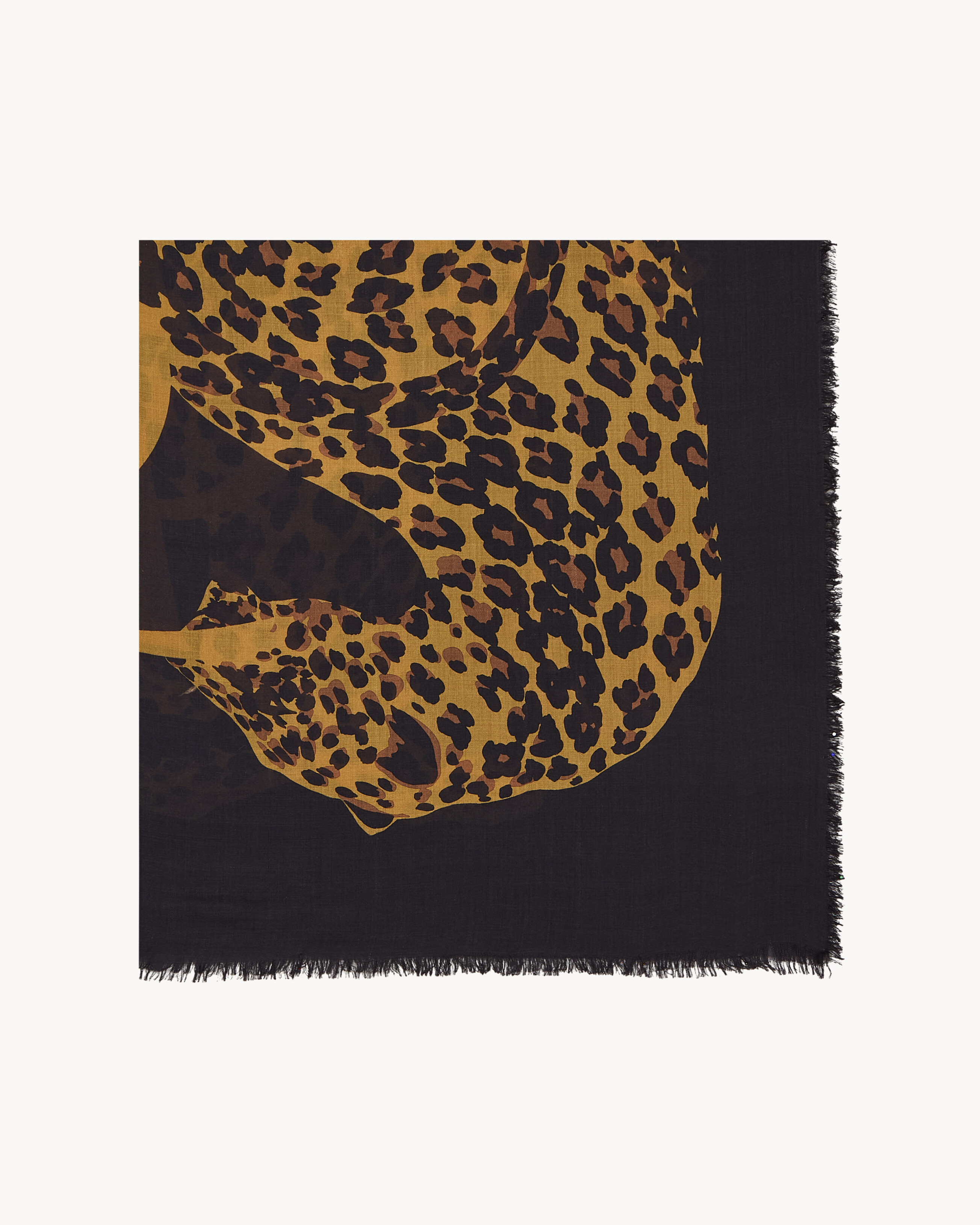 CASSANDRE leopard square scarf in wool twill