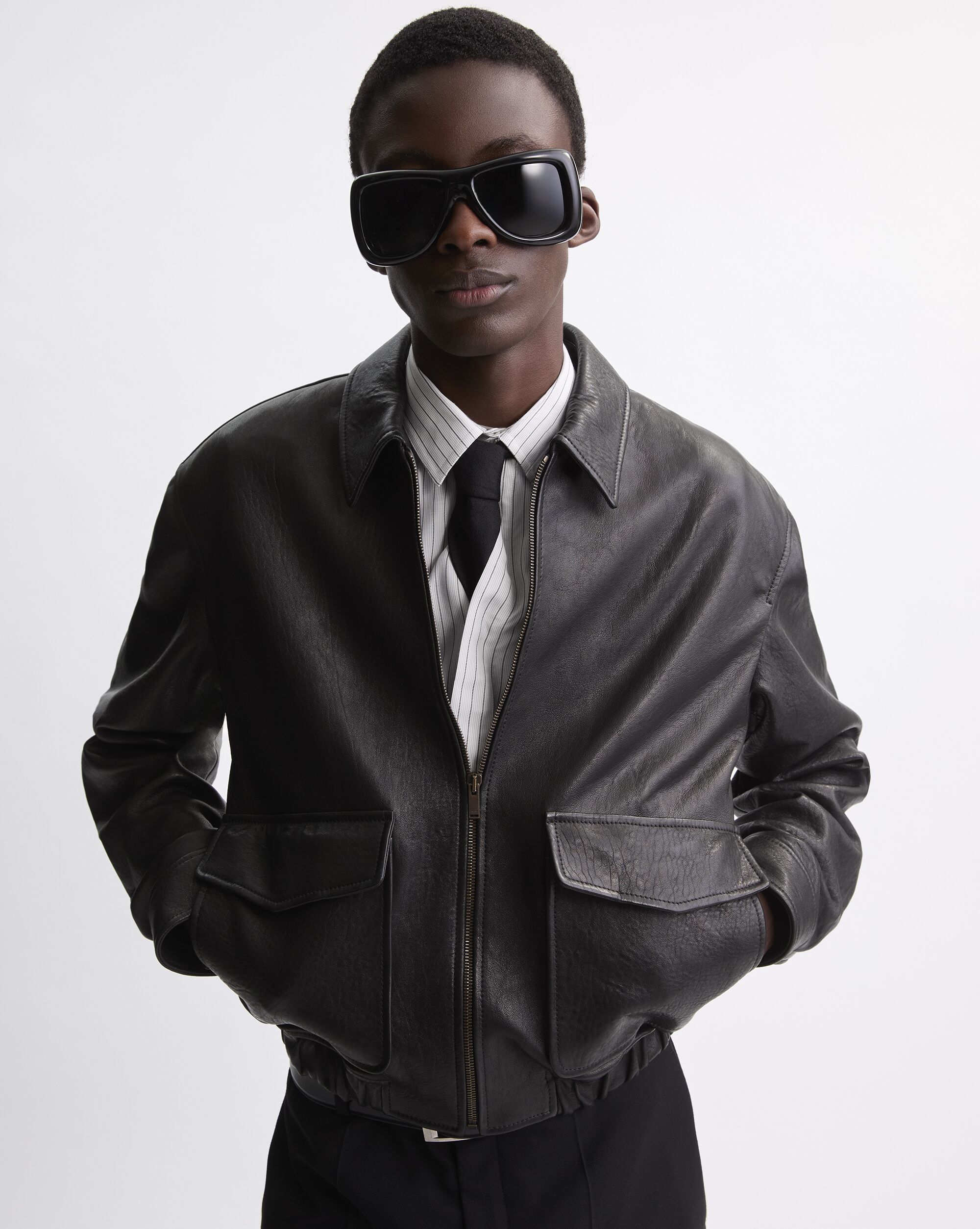 Kurzjacke aus Bubble-Lammleder