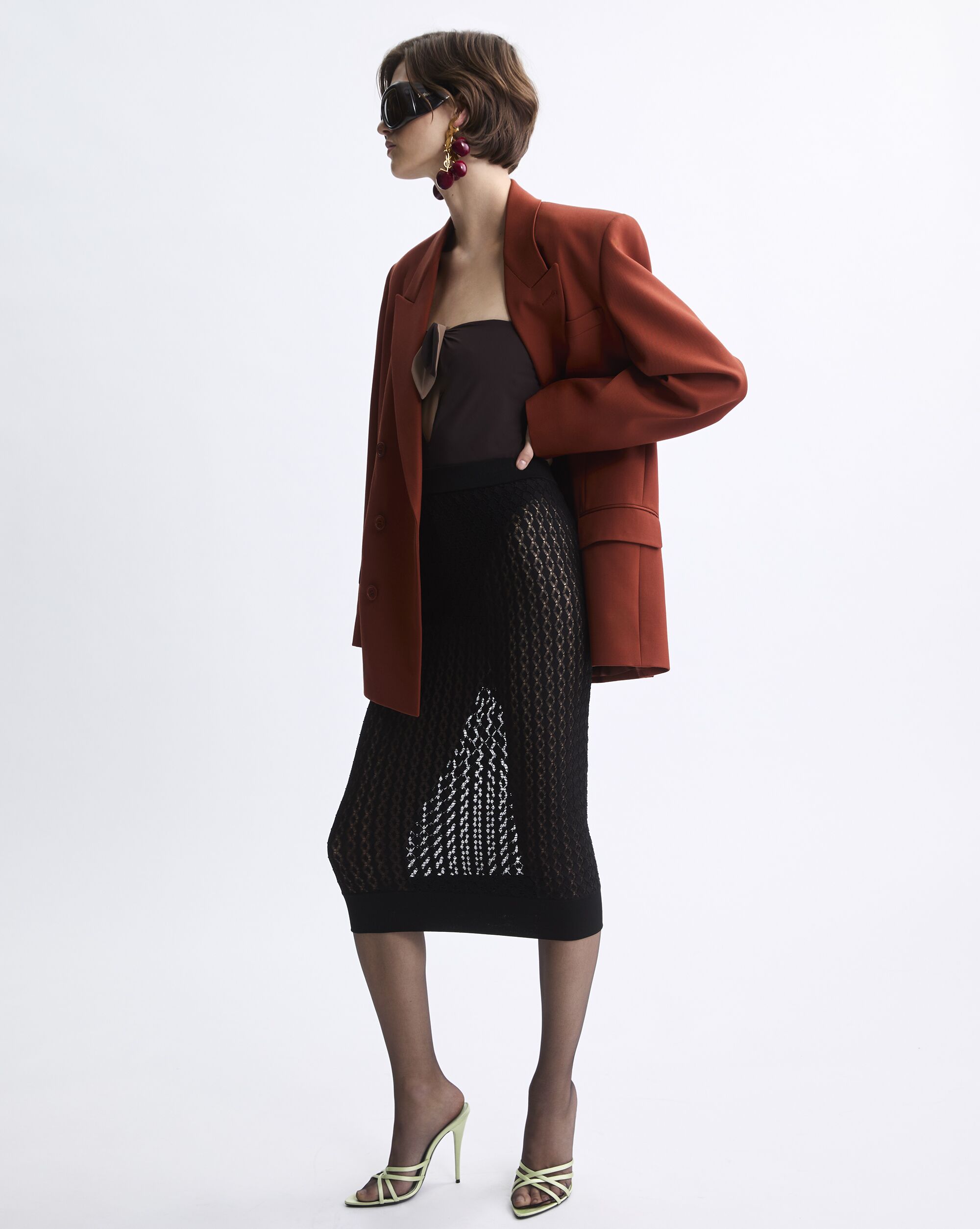 Yves Saint Laurent シルク混 デザインジャケット N1077 Yves Saint Laurent シルク混 デザインジャケット N1077