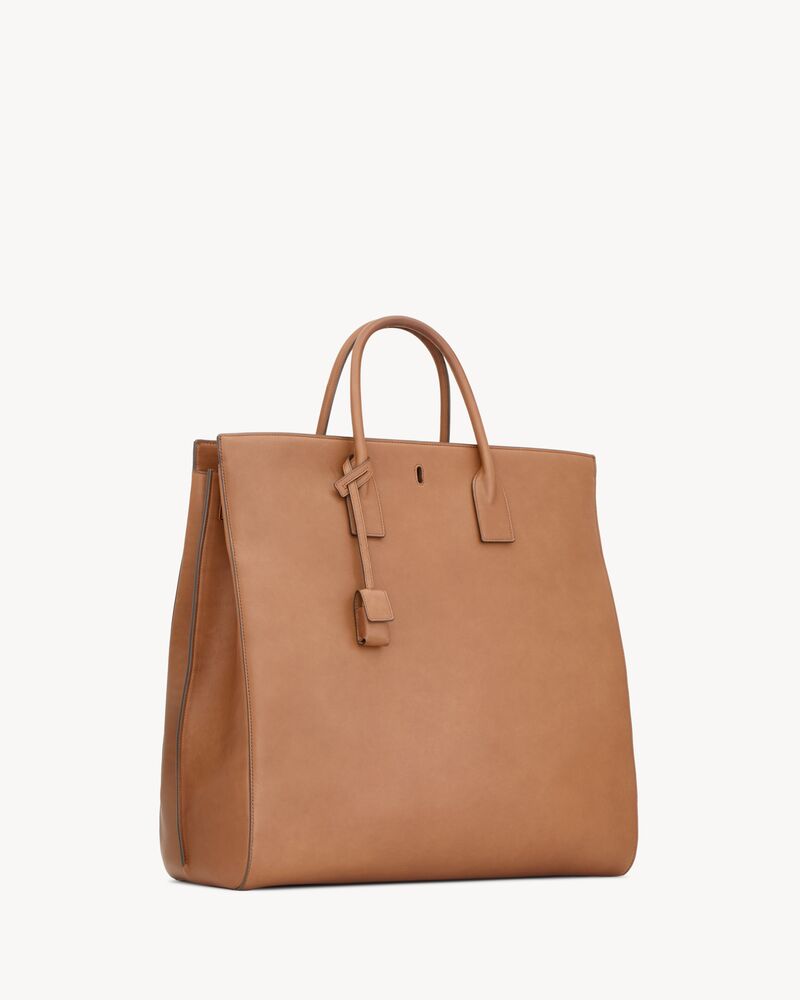 Saint Laurent ２WAYバッグ レザー ブラウン 464960 YSL Saint Laurent Vintage Brown Leather Boxy East West 2way Flap