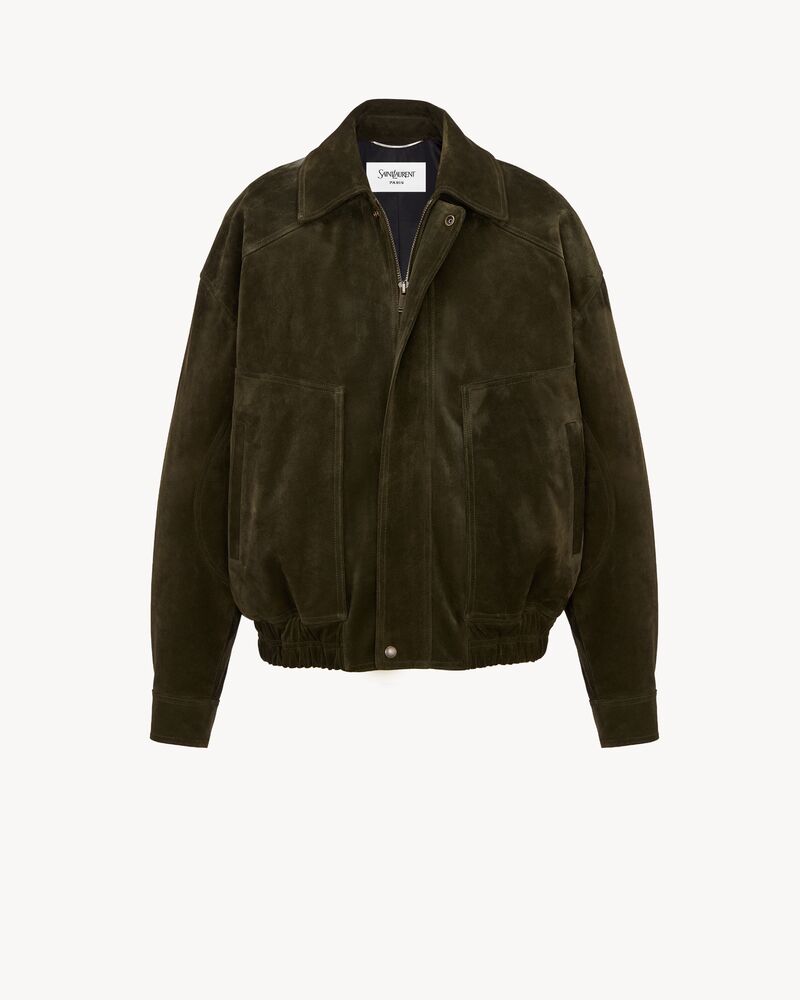 bomber jacket in vintage split leather