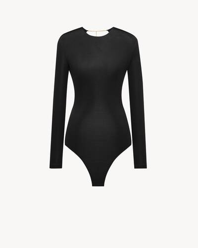 CASSANDRE backless bodysuit in jersey in Black | Saint Laurent
