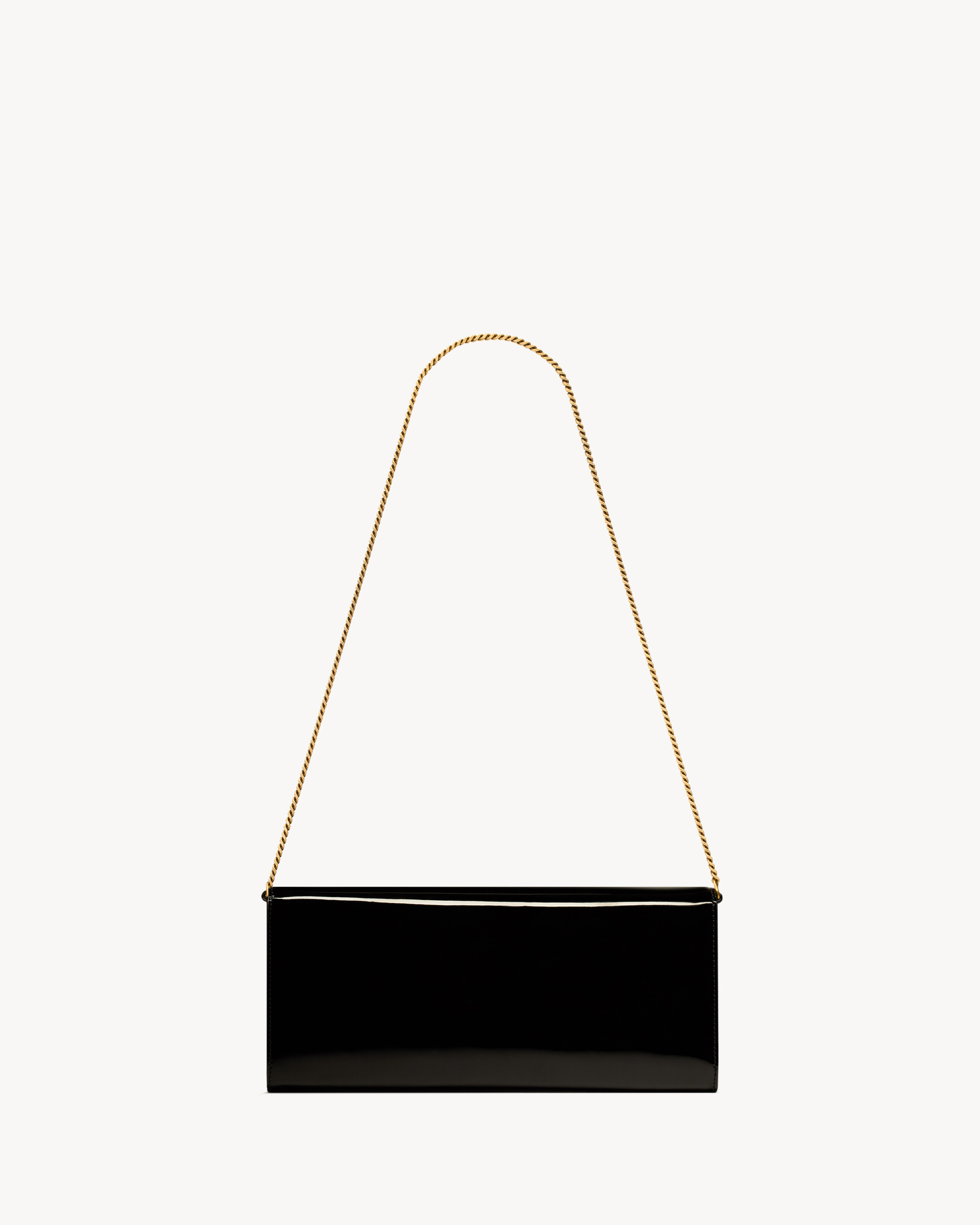 bolsa clutch KATE em couro envernizado