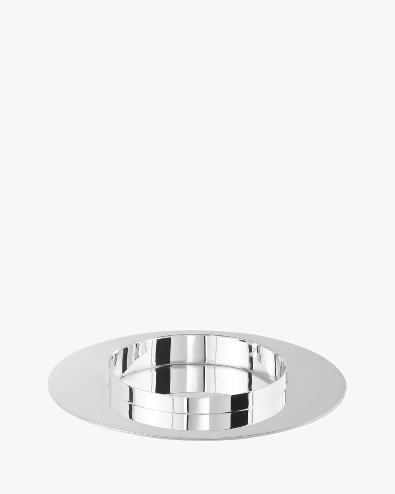 DONALD JUDD PUIFORCAT DESSERT PLATE IN STERLING SILVER