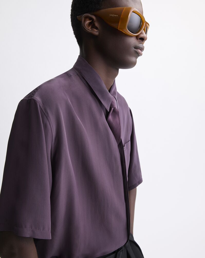 pajama shirt in viscose and silk