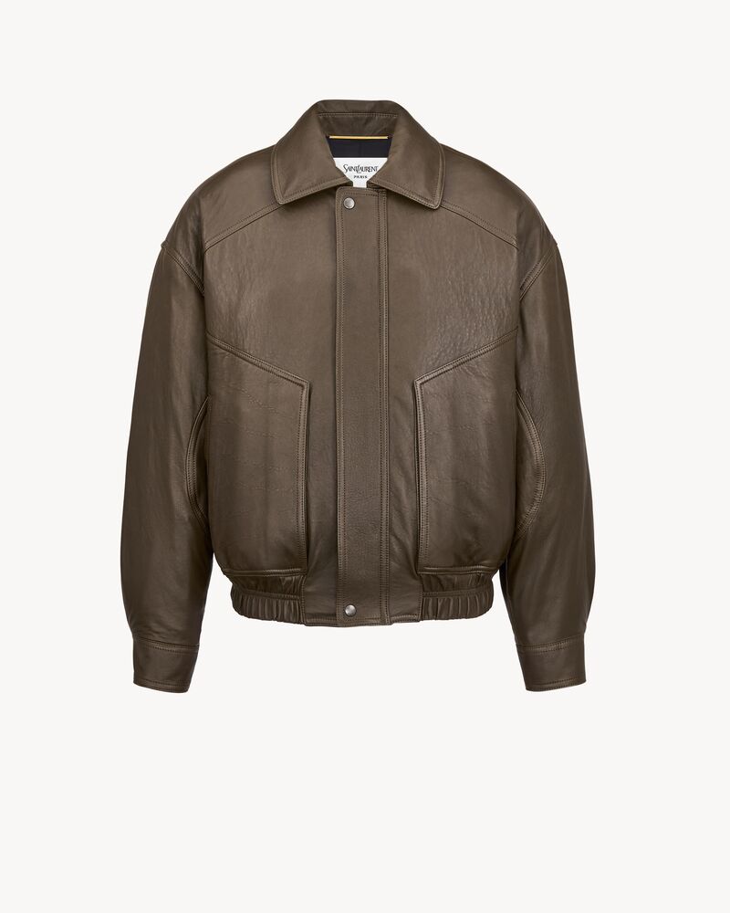 Bomberjacke aus genarbtem Lammleder 