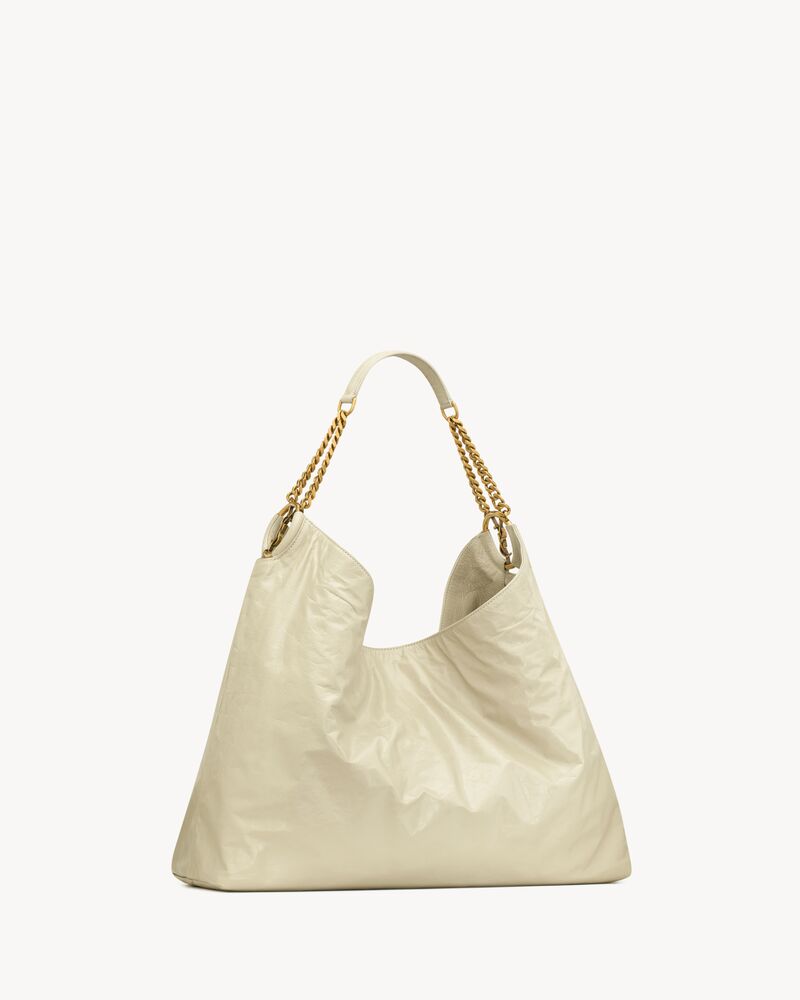 HORTENSE hobo in shiny leather in White | Saint Laurent | YSL EN-US
