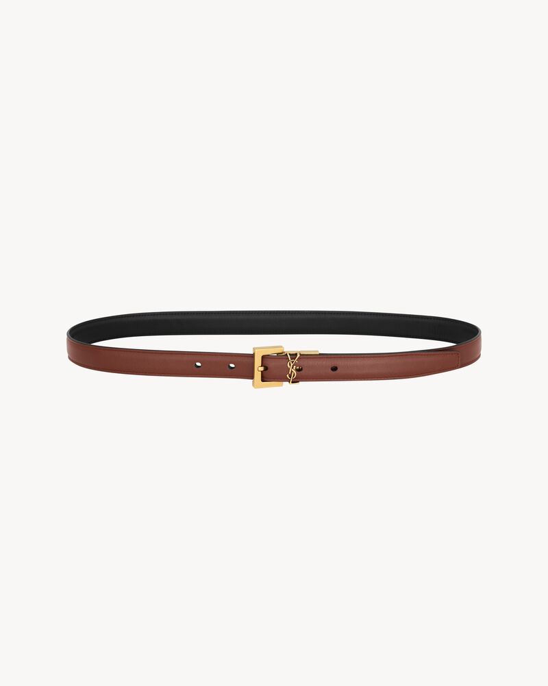CASSANDRE thin reversible belt in smooth leather