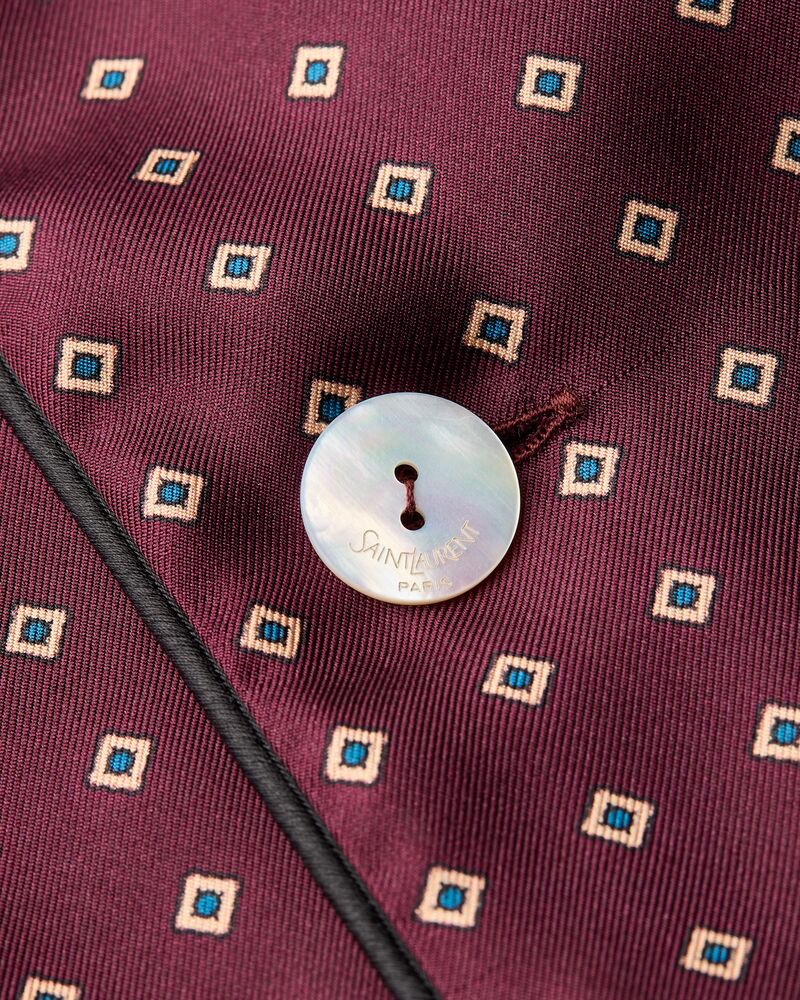 pajama top in diamond silk satin