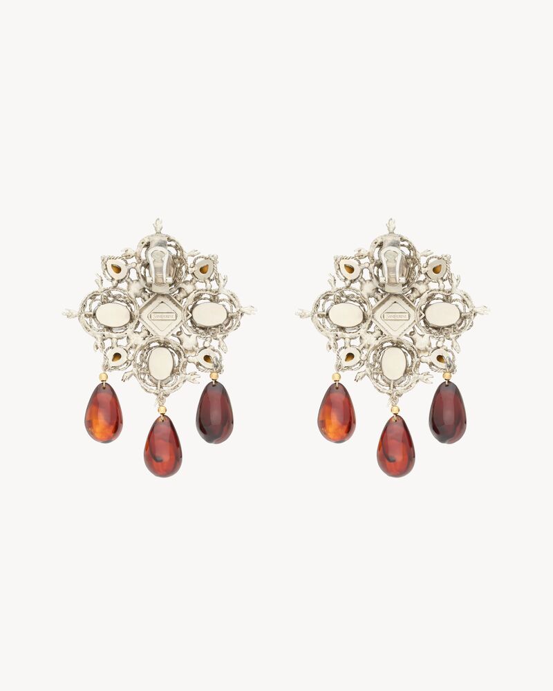 cabochon cross earrings in resin and metal