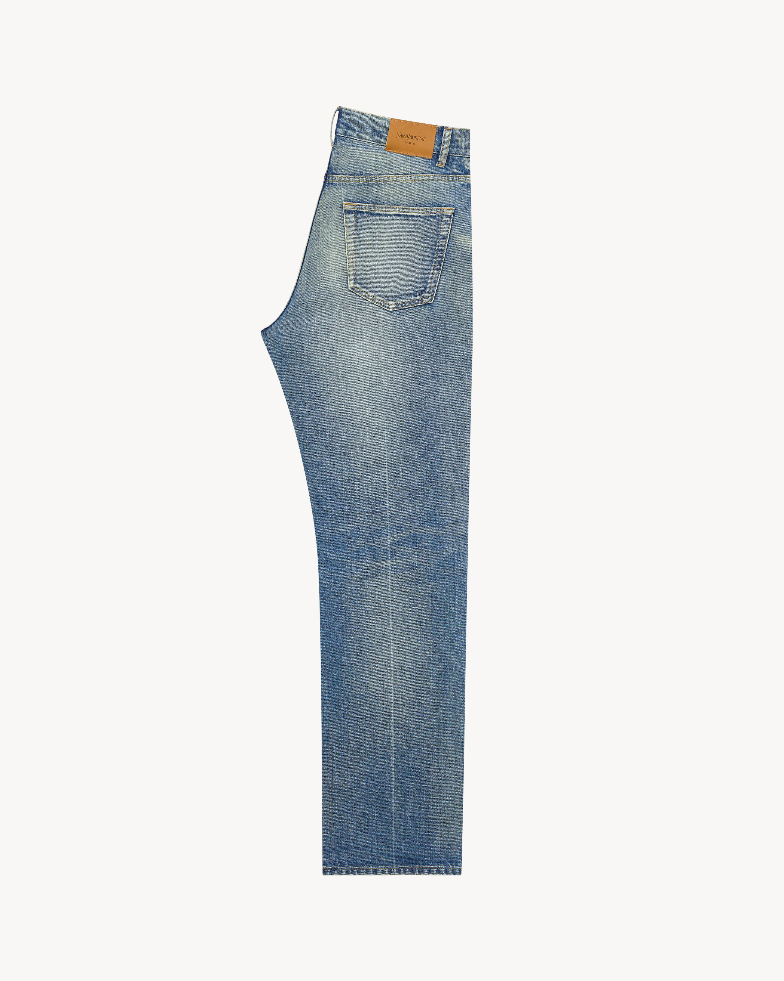 tapered mid rise jeans