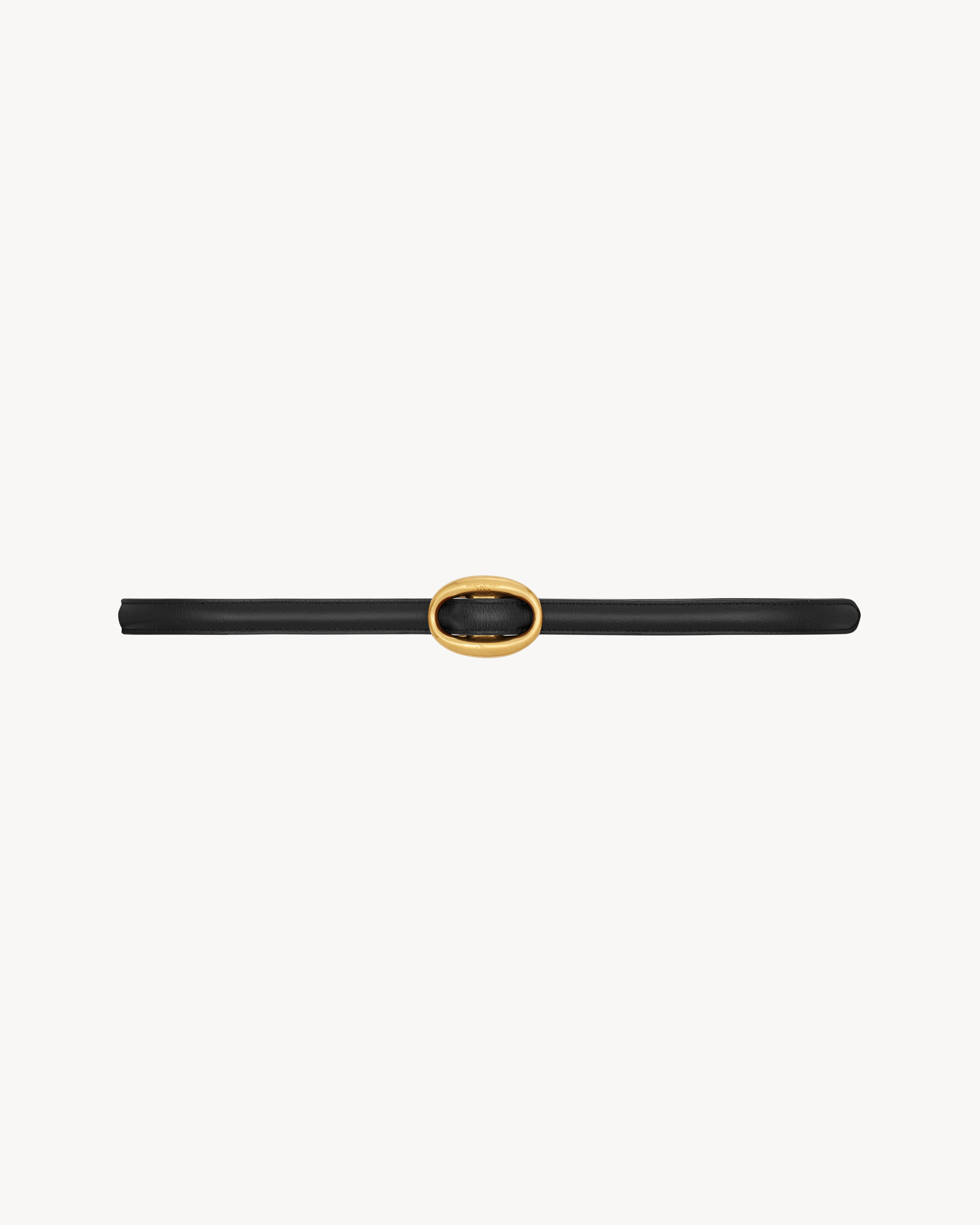 oval buckle thin reversible belt in smooth leather