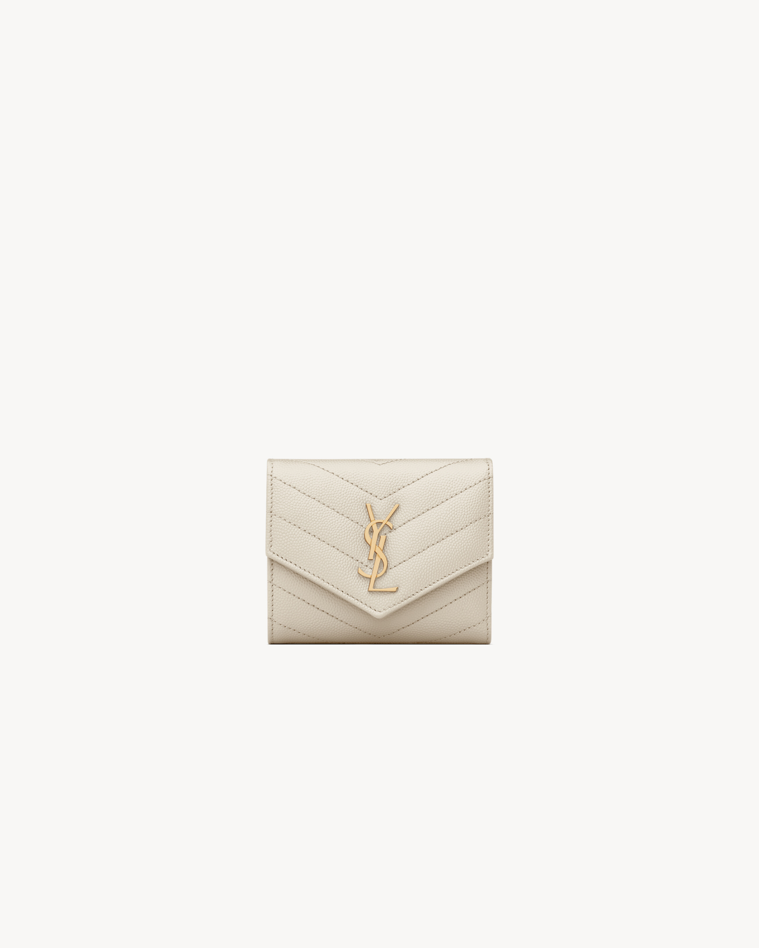 PORTAFOGLI CASSANDRE MATELASSÉ MULTI-FOLD IN PELLE GOFFRATA GRAIN DE POUDRE