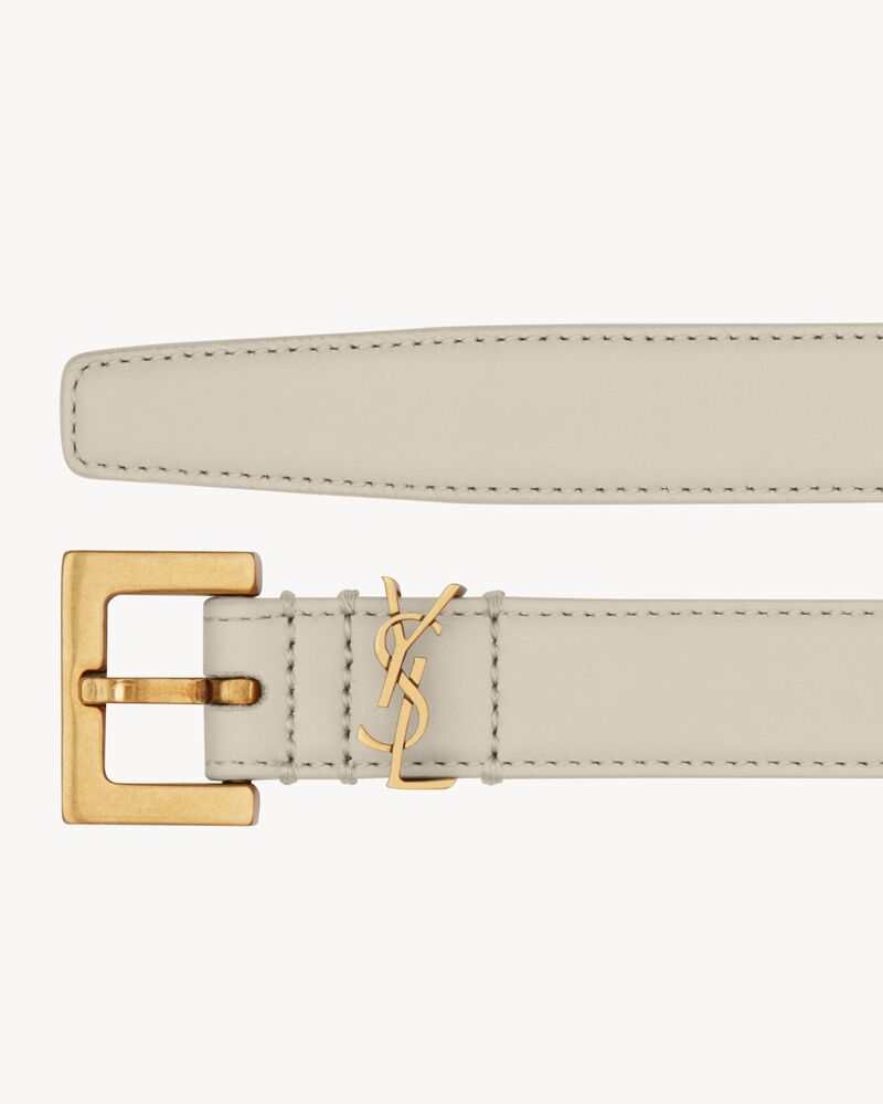 CASSANDRE thin belt in smooth leather in White | Saint Laurent