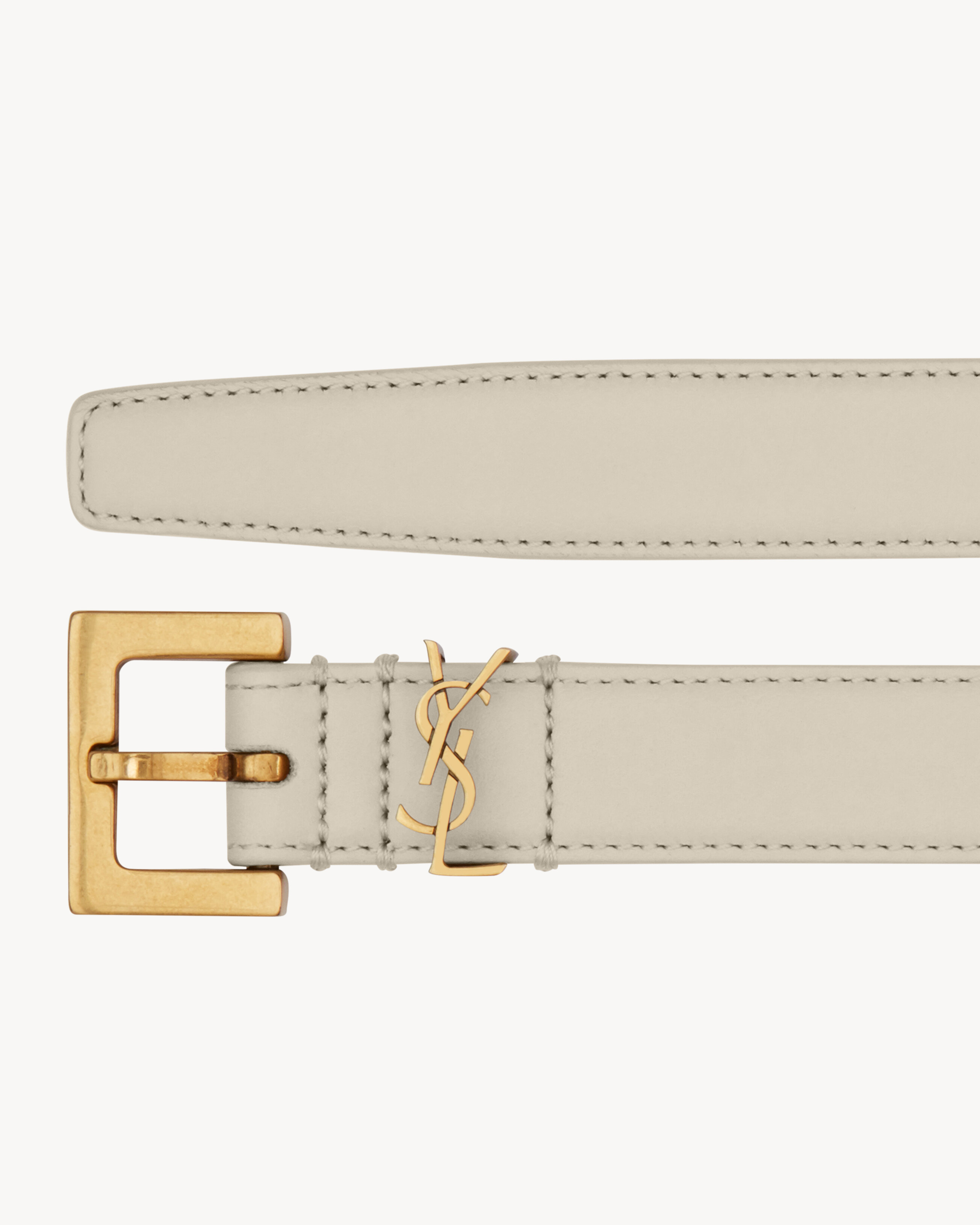 CASSANDRE CINTURA SOTTILE CON FIBBIA QUADRATA IN PELLE BOX SAINT LAURENT