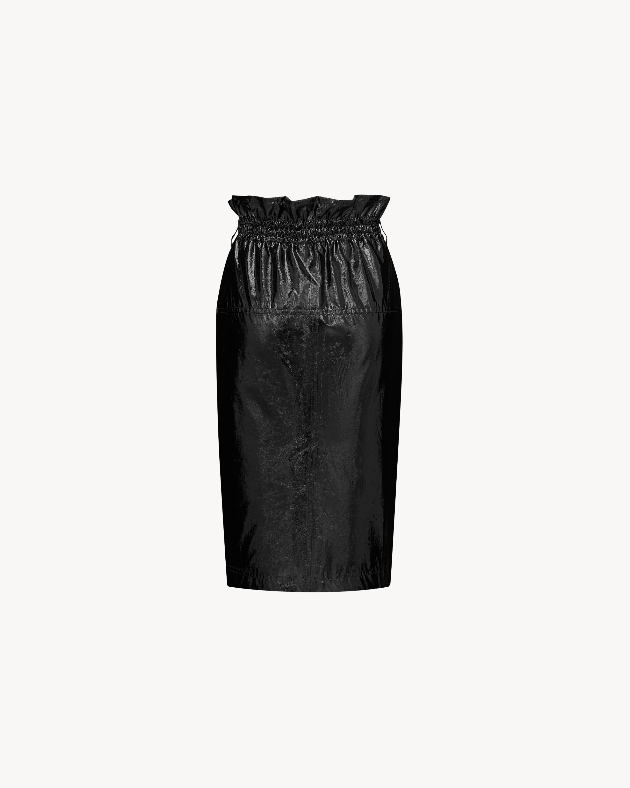 paperbag pencil skirt in coated cotton