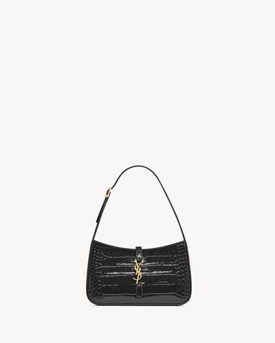 LE 5 À 7 in crocodile-embossed patent leather in Black | Saint