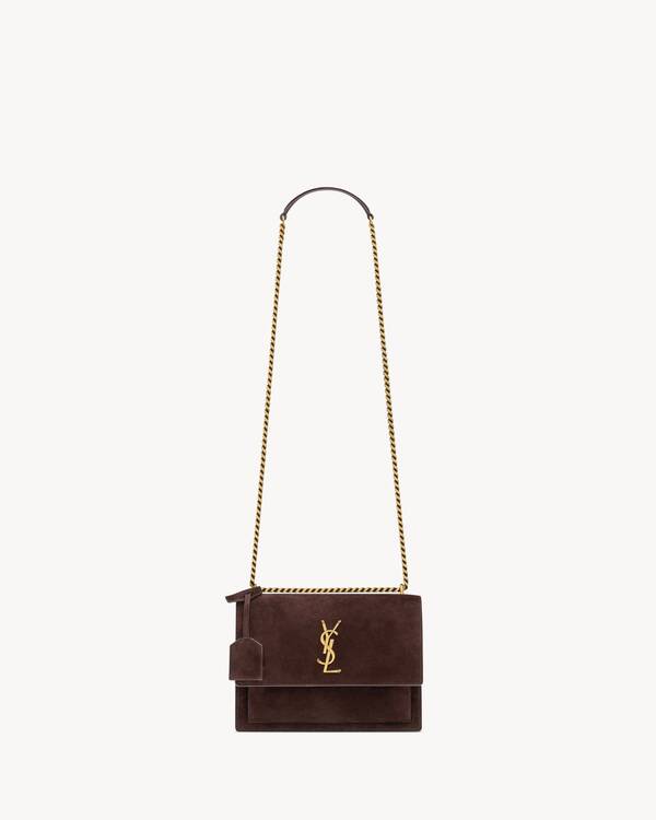  イブサンローランSaint Laurent バッグ SUNSET medium in suede in Brown | Saint Laurent | YSL US | ID