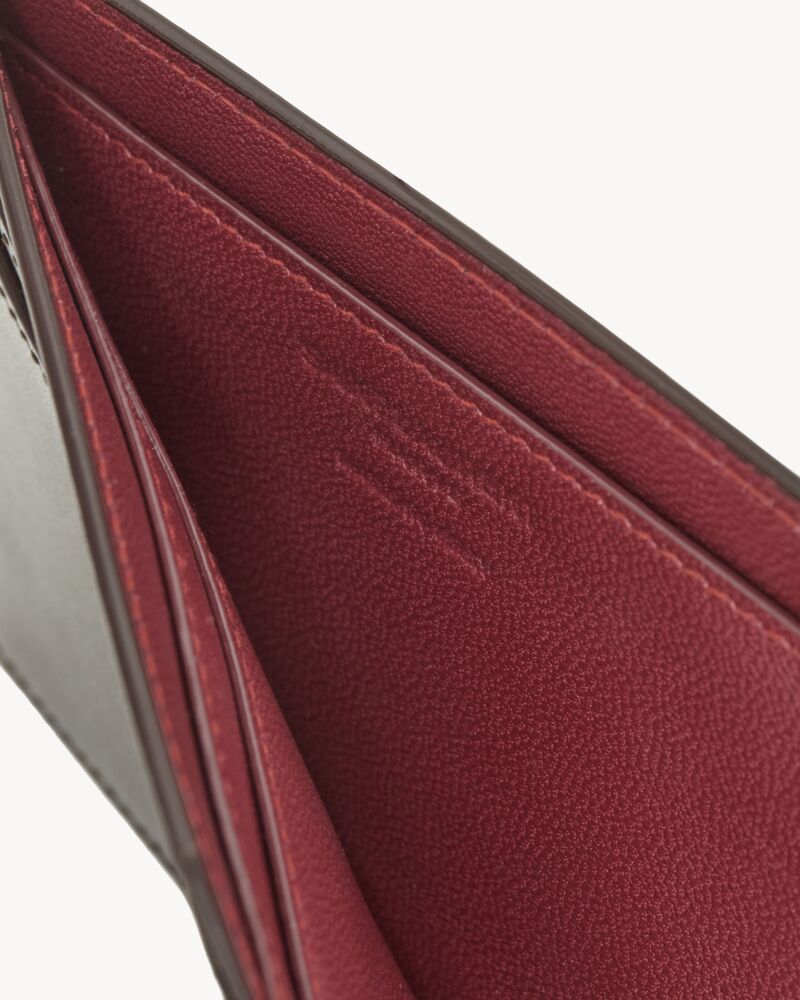 Saint Laurent Paris open card case in two-tone smooth leather