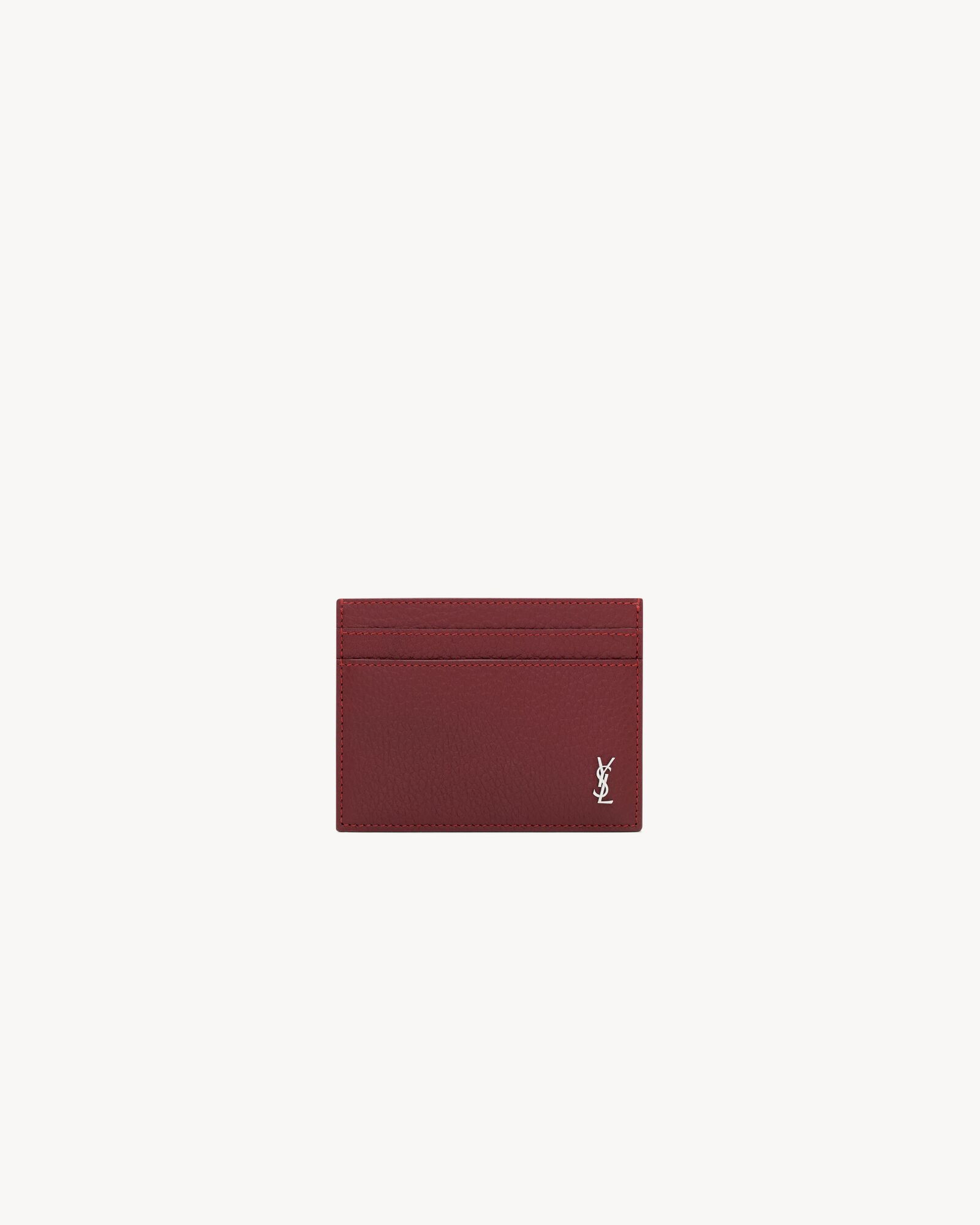 TINY CASSANDRE card case in grained leather — 847951AAELP6683