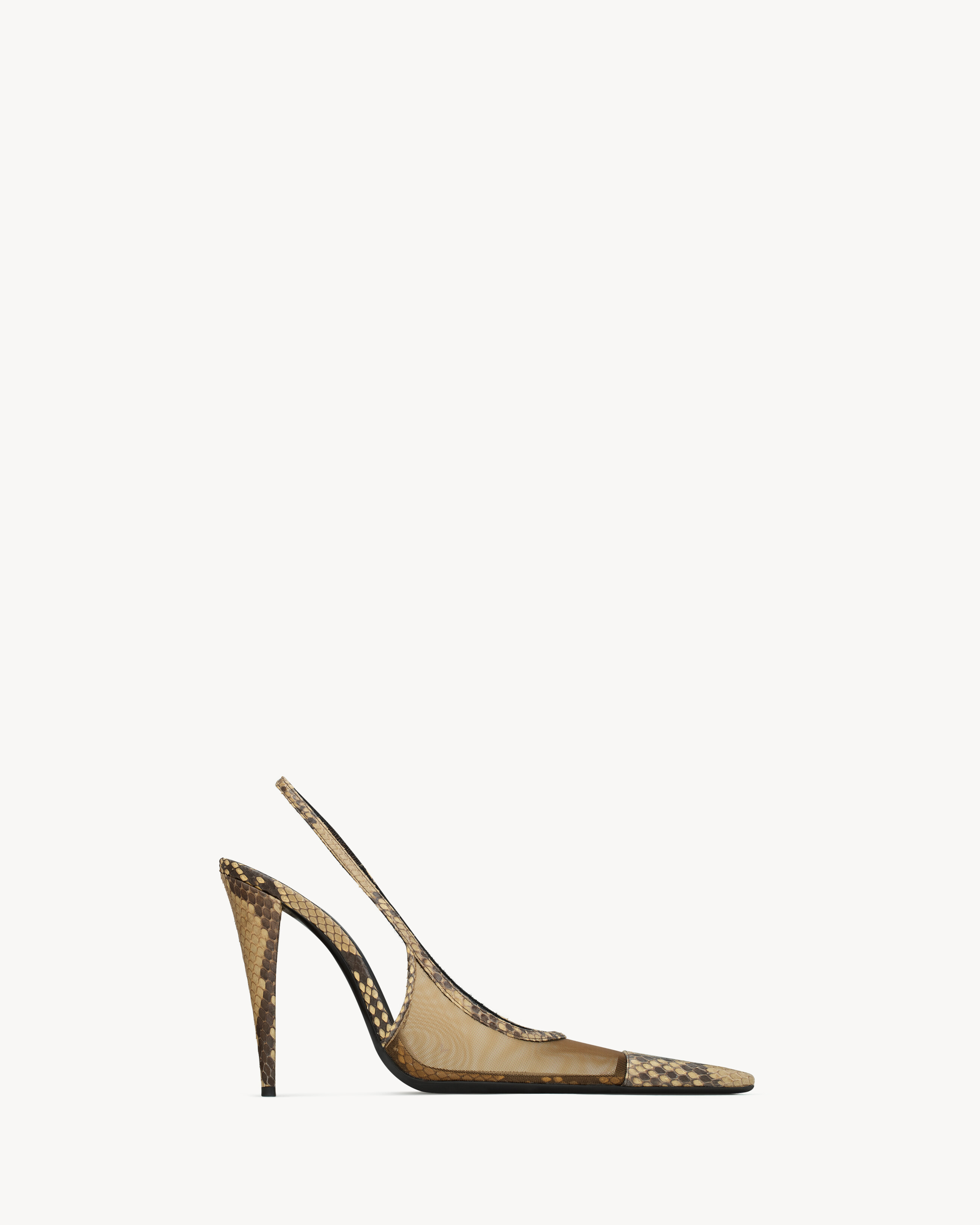 Zapatos de salón slingback Jema de malla y piel de pitón