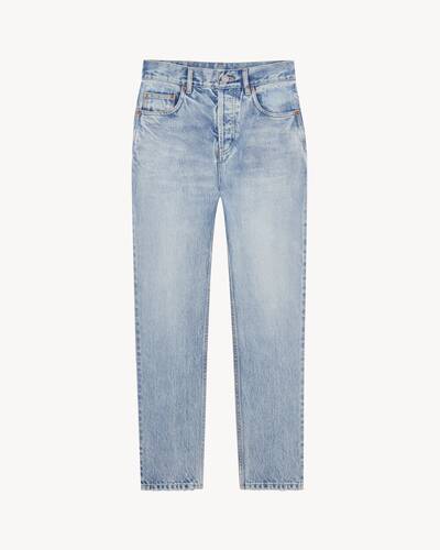 90'S high-rise cropped slim jeans in Blue | Saint Laurent | YSL EN-US