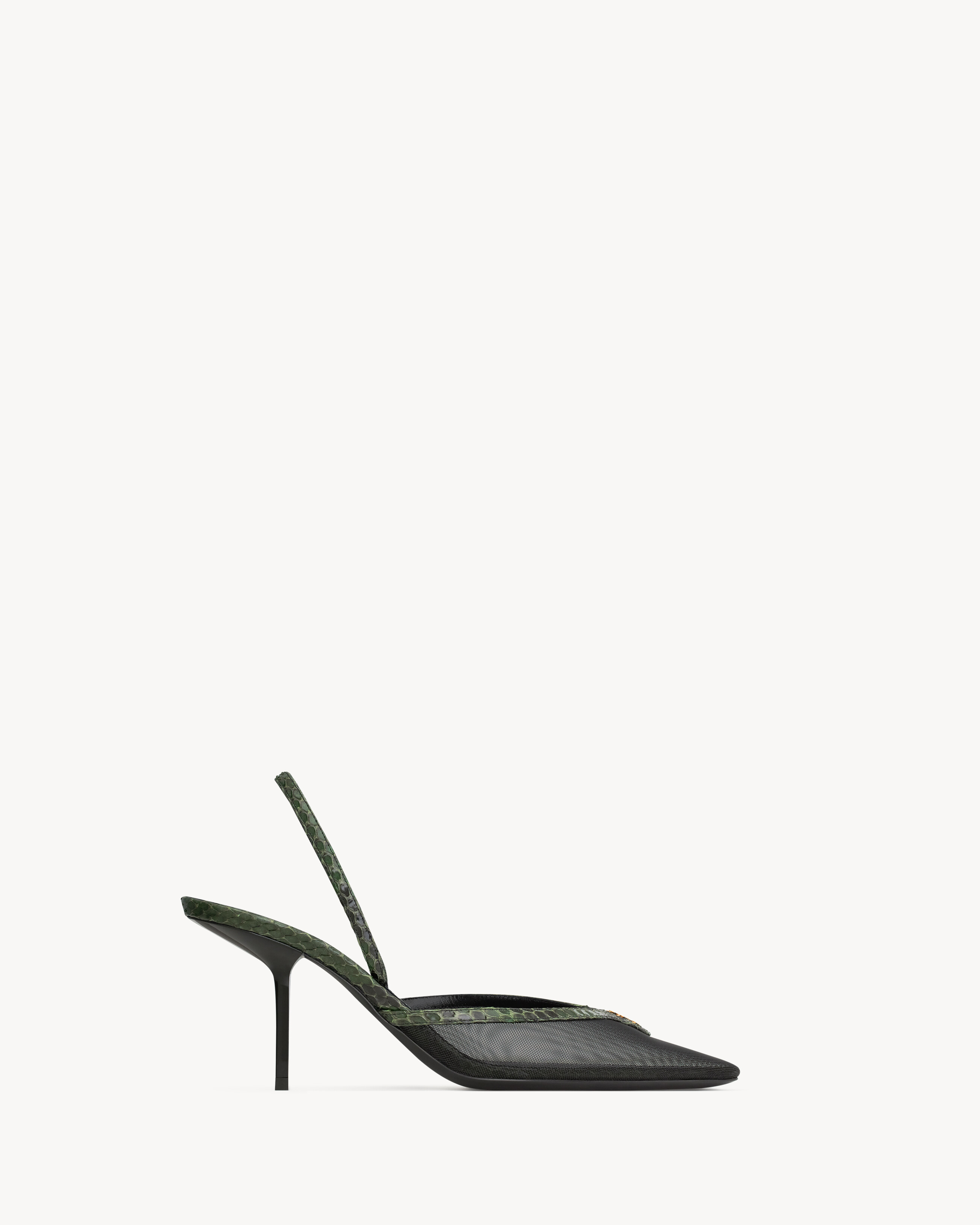 FOLIE slingback pumps in mesh and python