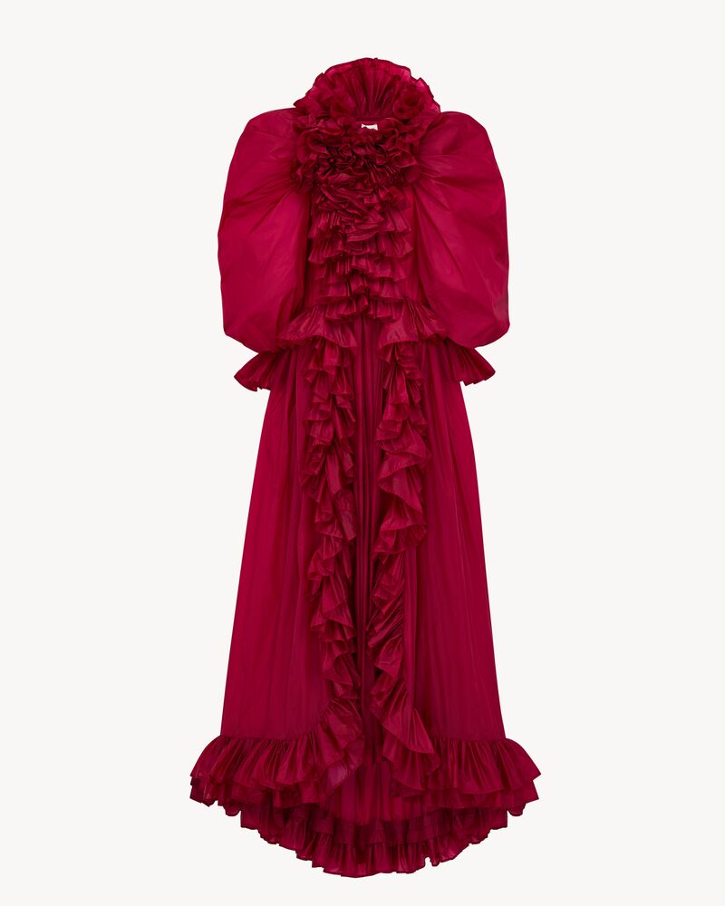 ruffled gown in nylon