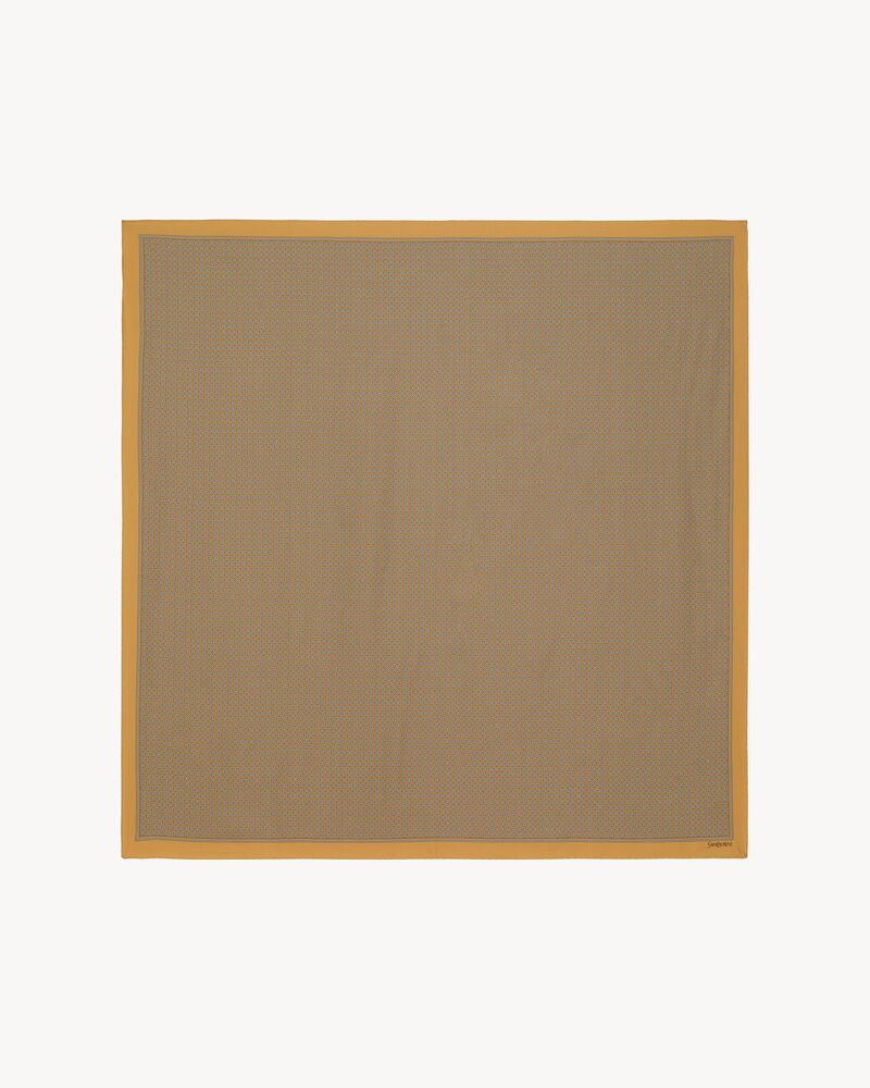 square scarf in geometric silk twill