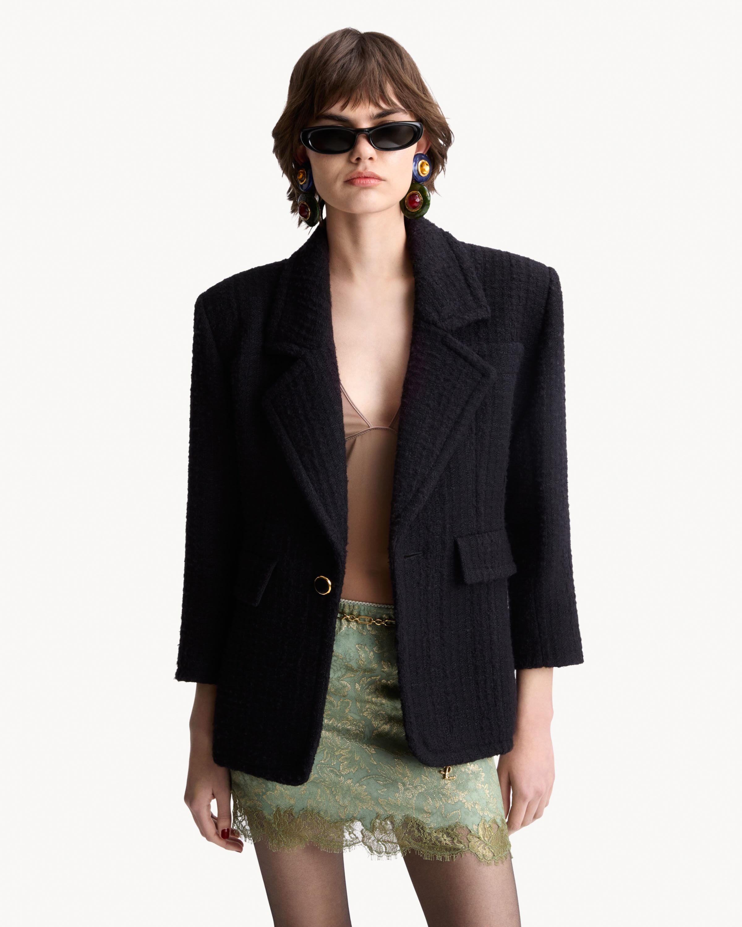single-breasted jacket in tweed