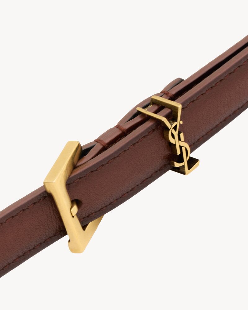 CASSANDRE extra thin belt in aged effect leather