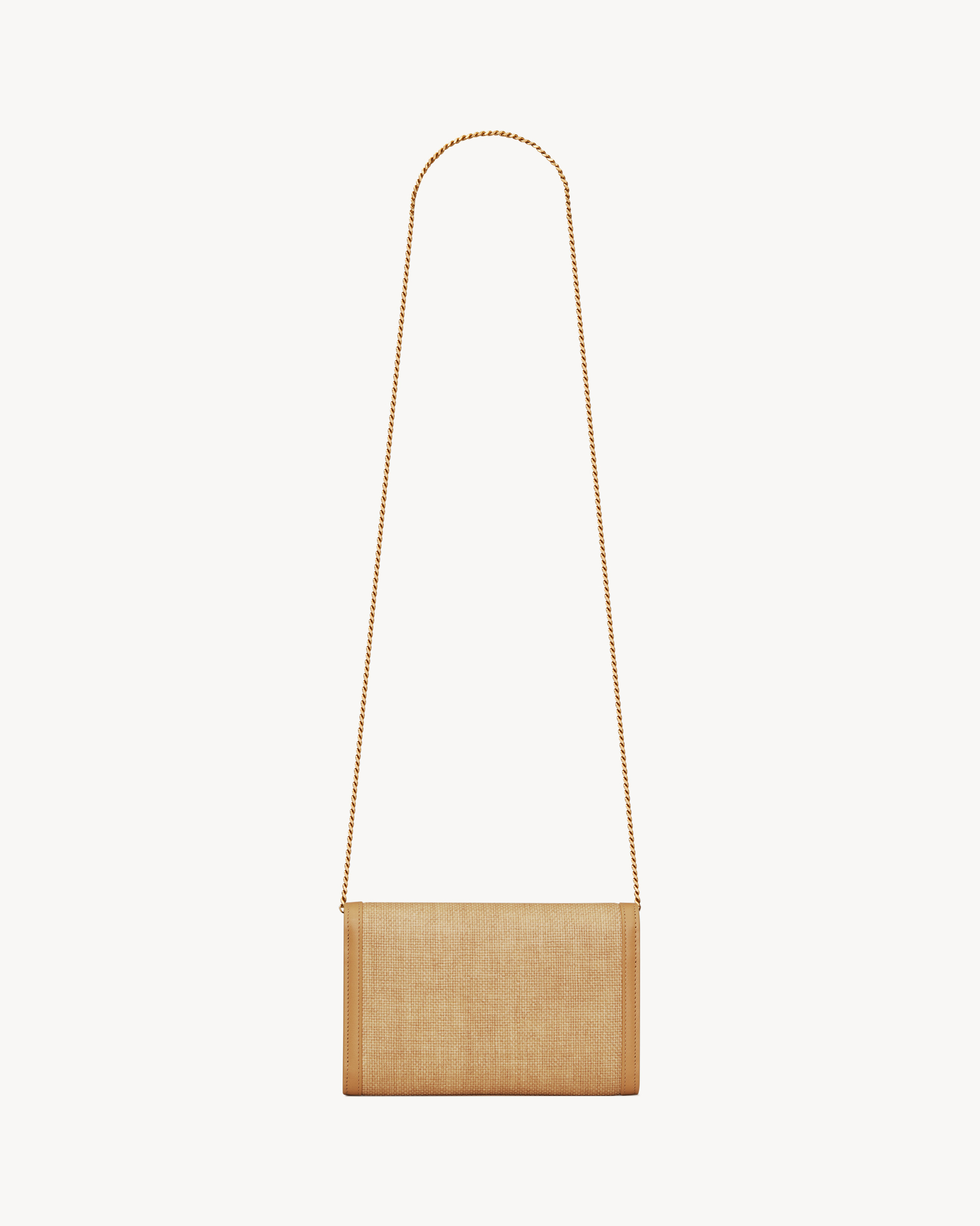 UPTOWN chain wallet in micro raffia