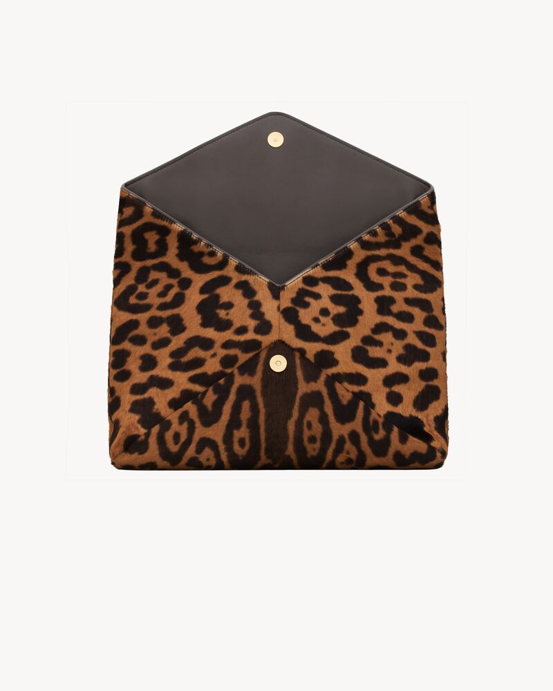 LE CASSANDRE大号马毛效果皮革信封手拿包