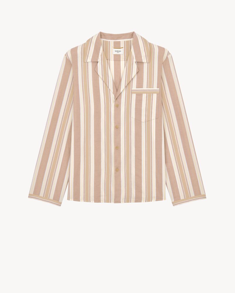 pajama top in striped cotton