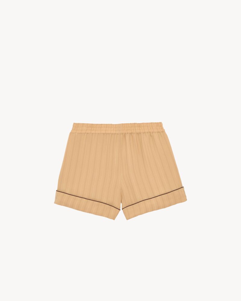 pajama shorts in striped silk