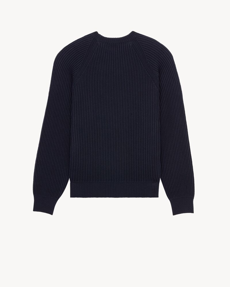 crewneck sweater in fisherman's rib cotton